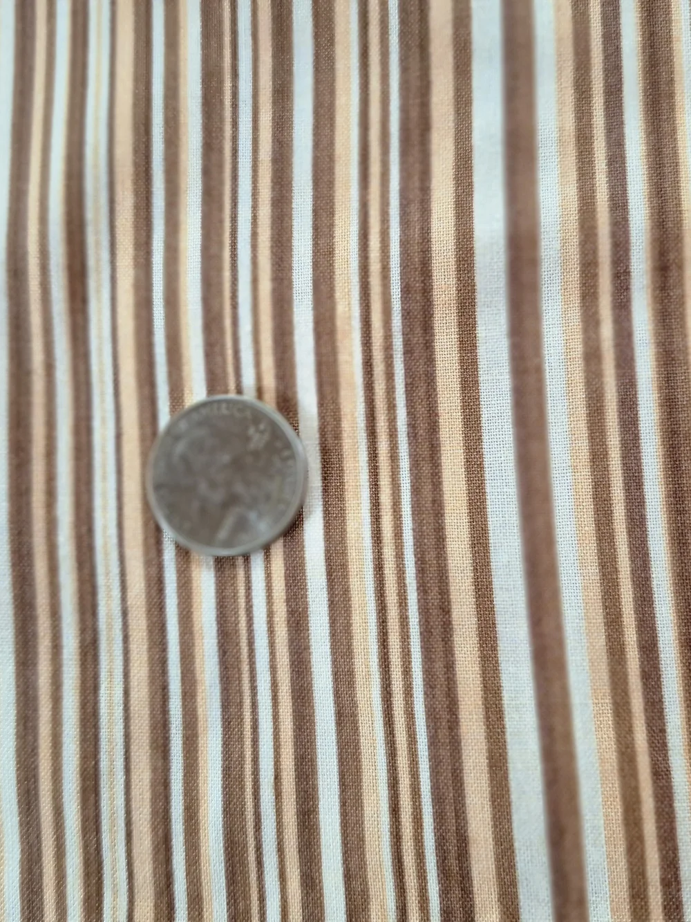 Stripes Shades of Brown Cotton Fabric 2 1/4 Yards Brother Sister Design Quilting